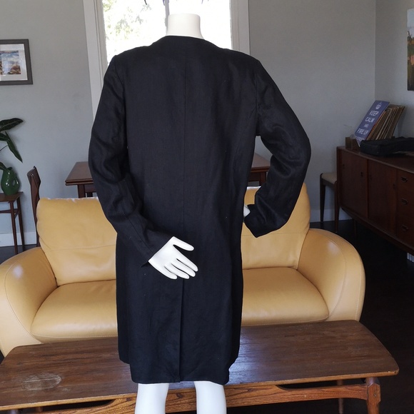 Vintage linen flowered long jacket - Picture 4 of 12